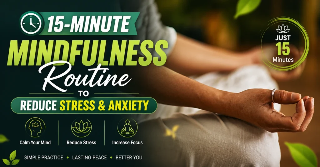 15 minute mindfulness routine to reduce stress & anxiety