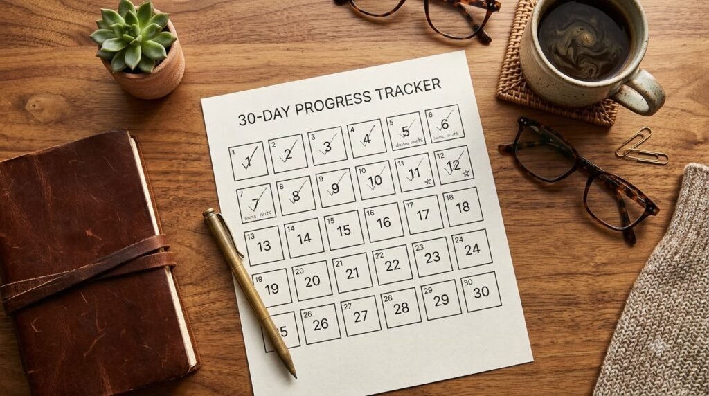 wooden desk with progress tracker 20261008185003